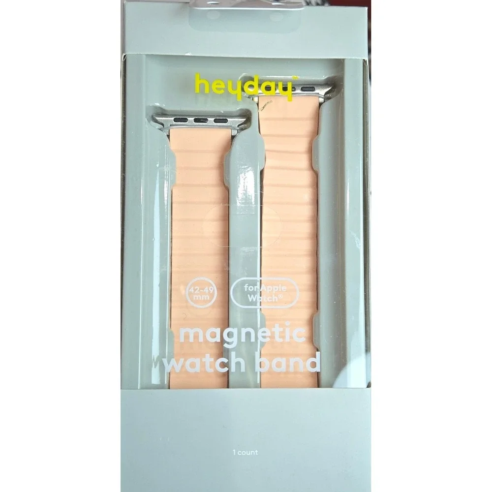 Heyday Magnetic Watch Band for Apple Watch 42 45mm Peach Silicone Fits 140-200mm